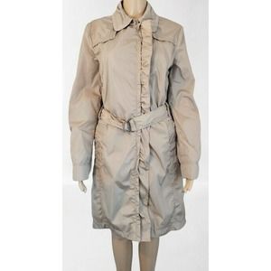 NWOT Bogner Trench Rain Jacket Ruffle Front Size 8
